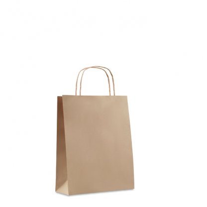 Sac Cadeau En Papier Recyclé 18x8x21cm PETIT Sac Naturel De Face