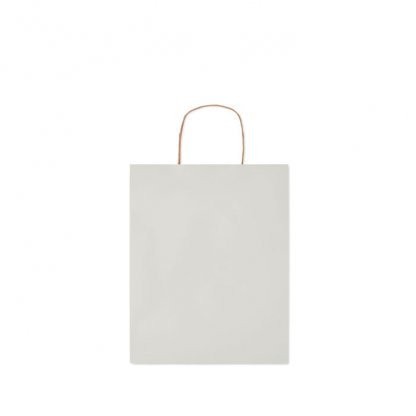 Sac Cadeau En Papier Recyclé 25x11x32cm MOYEN Sac Blanc Plié