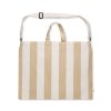 Sac De Plage Rayé En Coton Recyclé 46x16x60cm LAGUNA A Plat Blanc