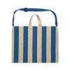 Sac De Plage Rayé En Coton Recyclé 46x16x60cm LAGUNA A Plat Bleu