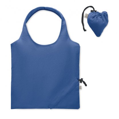 Sac Shopping Pliable En Coton Recyclé 140g 38x40cm CARRIE COLOUR Bleu Royal