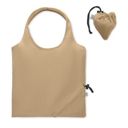 Sac Shopping Pliable En Coton Recyclé 140g 38x40cm CARRIE COLOUR Sable