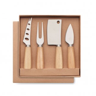 Set à fromage publicitaire en inox et en bois - CAMEMBERT
