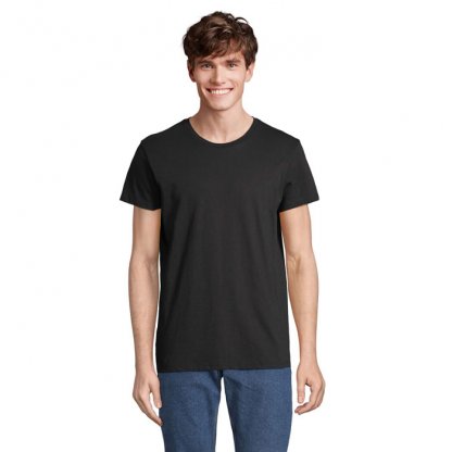 T Shirt Unisexe En Coton Et Coton Recyclé 150g CRUSADER UNISEXE T Shirt Noir De Face