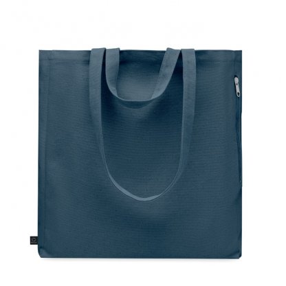Tote Bag En Coton Et Polyester Recyclés 380g GAVE COLOUR Sac Bleu De Face