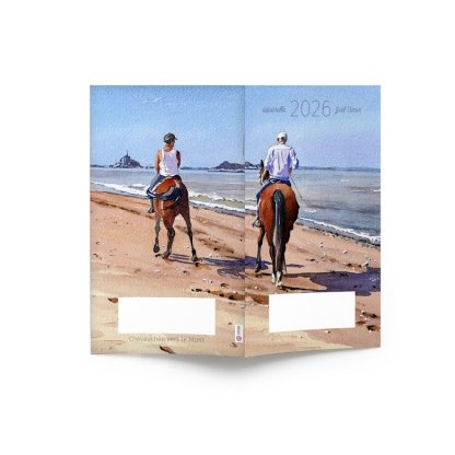 Mini Agenda De Bureau Souple 9,5x16,5cm ÉCO POCHE COULEUR Chevaux