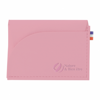 Porte Monnaie En Cuir Végétal MARIA Rose Incrustation