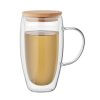Mug Double Paroi En Verre Et Bambou 450ml TEROL Liquide
