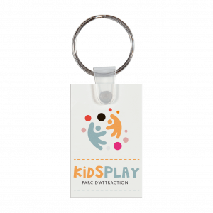 Porte-clés publicitaire rigide sur-mesure en plastique PMMA recyclé classique