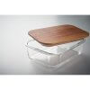 Lunch Box En Verre Avec Couvercle En Bois D'acacia 800ml VITRIO LUNCH Transparente Détails