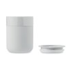 Gobelet En Céramique Avec Manchon Amovible 330ml QERAM Blanc Avec Couvercle à Côté