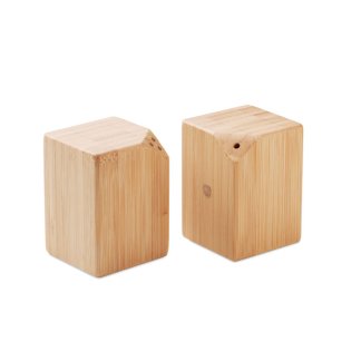 Salière et poivrière magnétiques personnalisé en bambou both