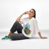 T Shirt Oversize Mixte Avec Logo En Coton Bio 240g PALOMA Femme Assise