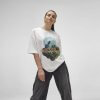 T Shirt Oversize Mixte Avec Logo En Coton Bio 240g PALOMA Femme Debout