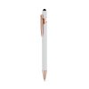 Stylo Bille Publicitaire En Aluminium Recyclé Avec Stylet Neil Rose Blanc