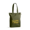 Tote Bag Avec Soufflet Personnalisé En Coton Et Polyester Recyclés 220G 38X40X10Cm Merida Vert Foncé Avec Marquage